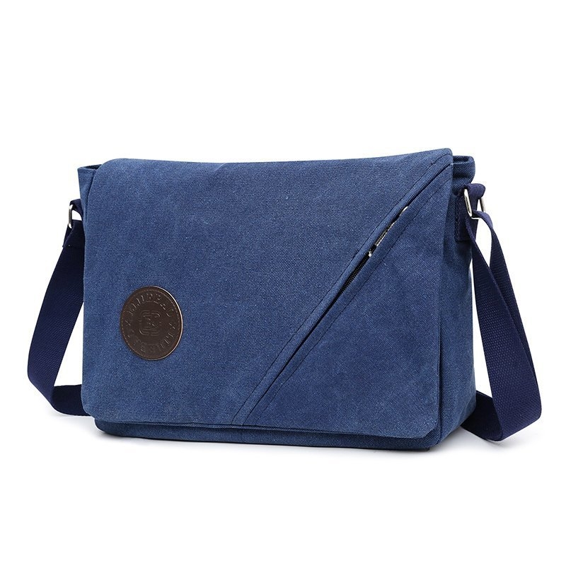 Vīriešu plecu soma – kanva, pilsētas stils, vienkrāsains raksts, biznesa ceļojumiem