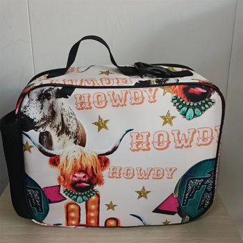 Θερμομονωτική τσάντα γεύματος για μαθητές, πολυεστέρας, ρετρό στιλ αντίκα, φορητή, συμβατή με παγοκύστη