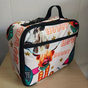 Θερμομονωτική τσάντα γεύματος για μαθητές, πολυεστέρας, ρετρό στιλ αντίκα, φορητή, συμβατή με παγοκύστη