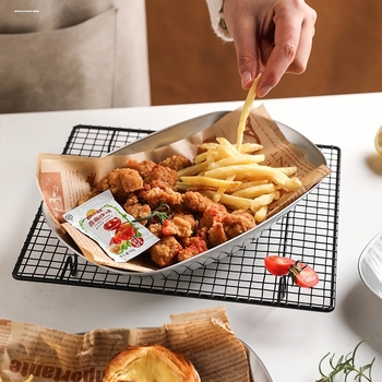 Къмпинг плодова чиния, преносима чиния от цинкова ламарина, ултралека метална чиния за пикник и барбекю, многофункционална