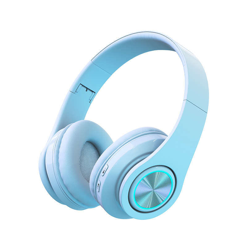 Ασύρματα ακουστικά Bluetooth για κεφαλή με LED φωτισμό, δυνατή μπάσα, Bluetooth 5.2, εμβέλεια 10 μ., IPX3