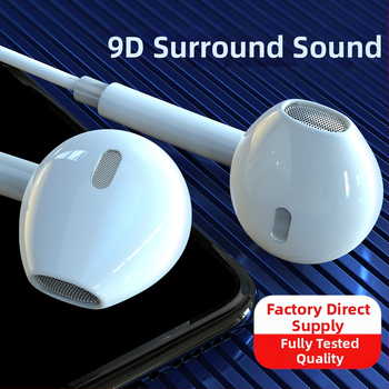 In-ear кабелни слушалки с басов звук и микрофон, модел 20160517, кабел 120 см