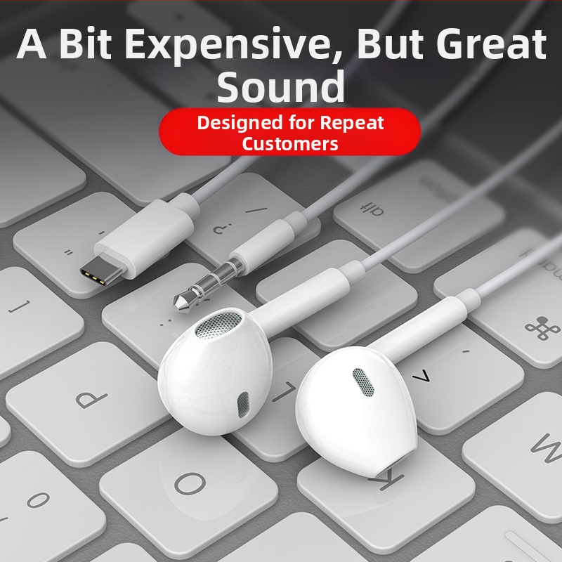 In-ear кабелни слушалки с басов звук и микрофон, модел 20160517, кабел 120 см