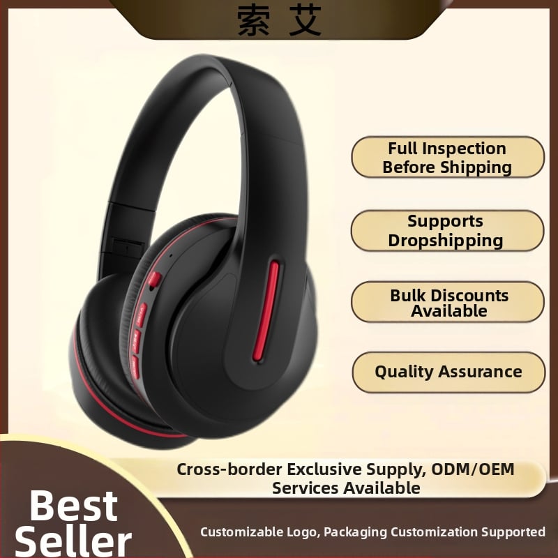 Soai Bluetooth austiņa ar trokšņa samazināšanu, darbības diapazons 10 m, Bluetooth 5.0, uz galvas uzklājamais dizains, binaālais stereo