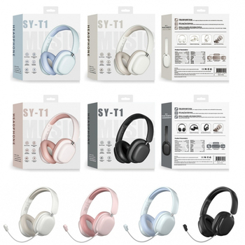 T1 безжични слушалки за глава, Bluetooth 5.3, обхват 10 м, живот на батерията 8+ ч., стерео звук