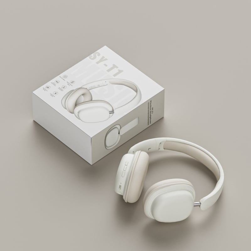 T1 безжични слушалки за глава, Bluetooth 5.3, обхват 10 м, живот на батерията 8+ ч., стерео звук