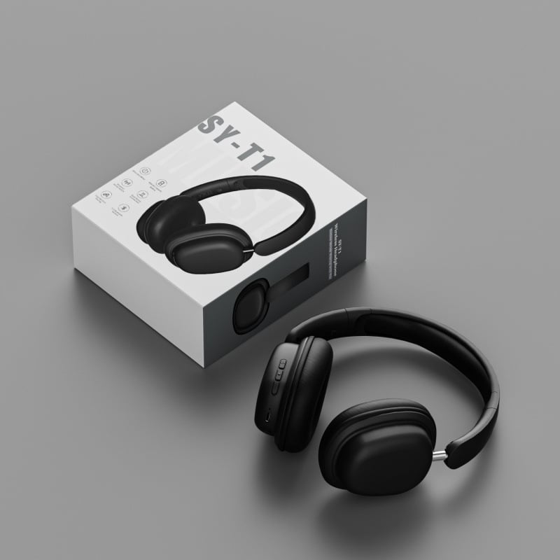 T1 безжични слушалки за глава, Bluetooth 5.3, обхват 10 м, живот на батерията 8+ ч., стерео звук