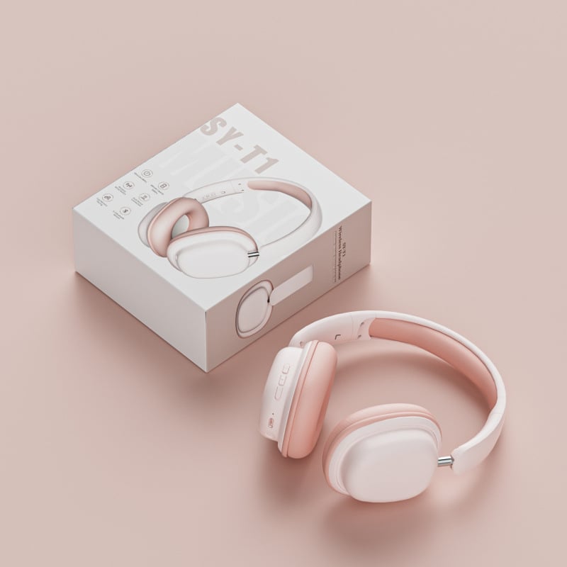 T1 безжични слушалки за глава, Bluetooth 5.3, обхват 10 м, живот на батерията 8+ ч., стерео звук