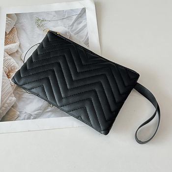 Mini PU kvadratinė rankinė-clutch su išsiuvinta telefono kištele ir ID kištele — užtrauktukas, vidinė sintetinės odos pamušalas, miesto minimalistinis stilius, pavasaris 2025