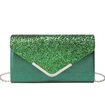 PU вечерна клъч чанта с капак, хоризонтална квадратна форма, синтетична подплата, ID джоб