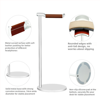 Αλουμινένιος στηριγμός ακουστικών για επιτραπέζιο υπολογιστή – Καθολική βάση ακουστικών και μεταλλικό ράφι αποθήκευσης