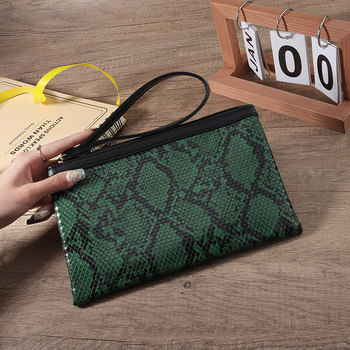 Ženska torbica za zapešće sa zatvaračem – PU koža, životinjski uzorak, podstava od najlona, gradski jednostavan stil, proljeće 2024