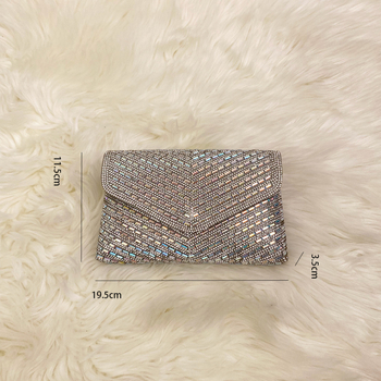 Jue xi PU ланцова вечерна чанта с капак, презрамка през рамо, хоризонтална квадратна форма, магнитно закопчаване, пролет 2025 колекция