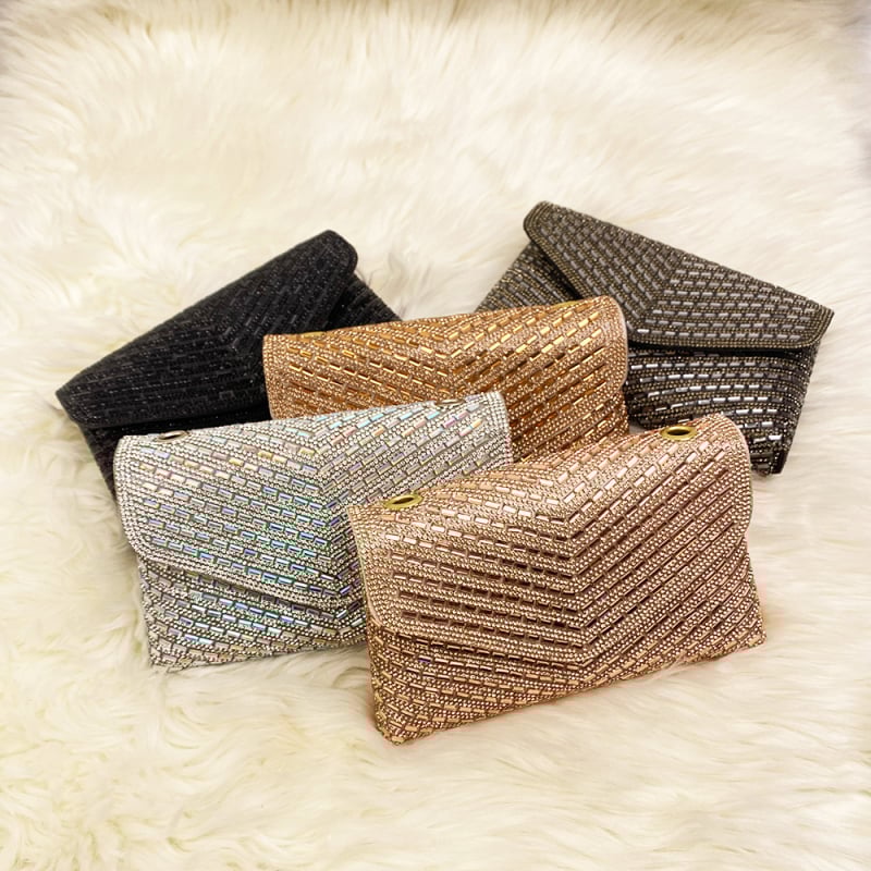 Jue xi PU ланцова вечерна чанта с капак, презрамка през рамо, хоризонтална квадратна форма, магнитно закопчаване, пролет 2025 колекция