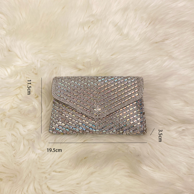 Jue xi PU ланцова вечерна чанта с капак, презрамка през рамо, хоризонтална квадратна форма, магнитно закопчаване, пролет 2025 колекция