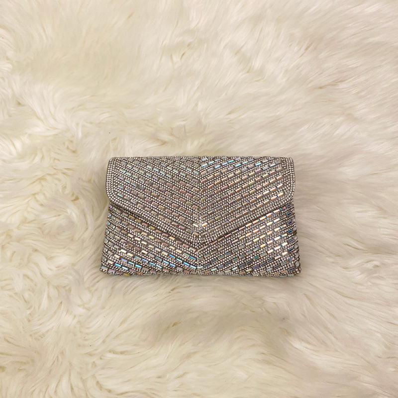 Jue xi PU ланцова вечерна чанта с капак, презрамка през рамо, хоризонтална квадратна форма, магнитно закопчаване, пролет 2025 колекция