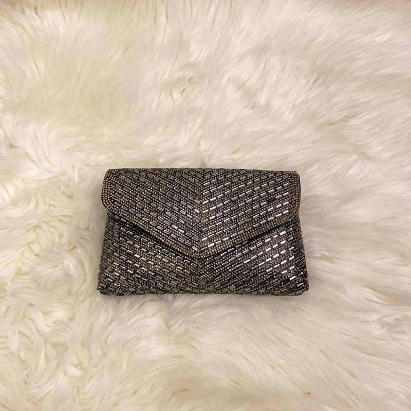 Jue xi PU ланцова вечерна чанта с капак, презрамка през рамо, хоризонтална квадратна форма, магнитно закопчаване, пролет 2025 колекция