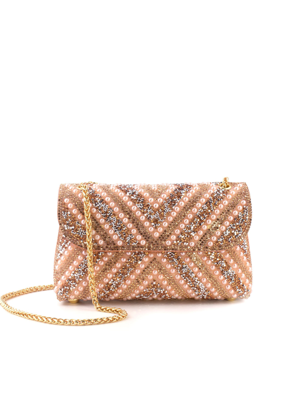 Вечерна клатч чанта с кристали и синджир, PU материал, малък квадратен формат, джоб за телефон, полиестерна подплата, капак за затваряне, сезон: зима 2023