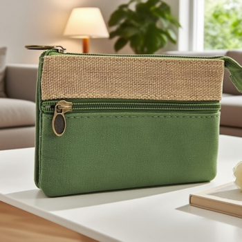 Monetų piniginė iš medvilnės audinio, vienspalvė, miesto minimalistinis stilius, pamušalas poliesterio-pamuko