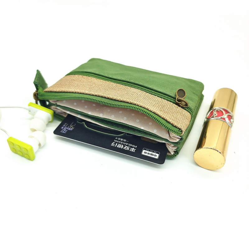 Monetų piniginė iš medvilnės audinio, vienspalvė, miesto minimalistinis stilius, pamušalas poliesterio-pamuko