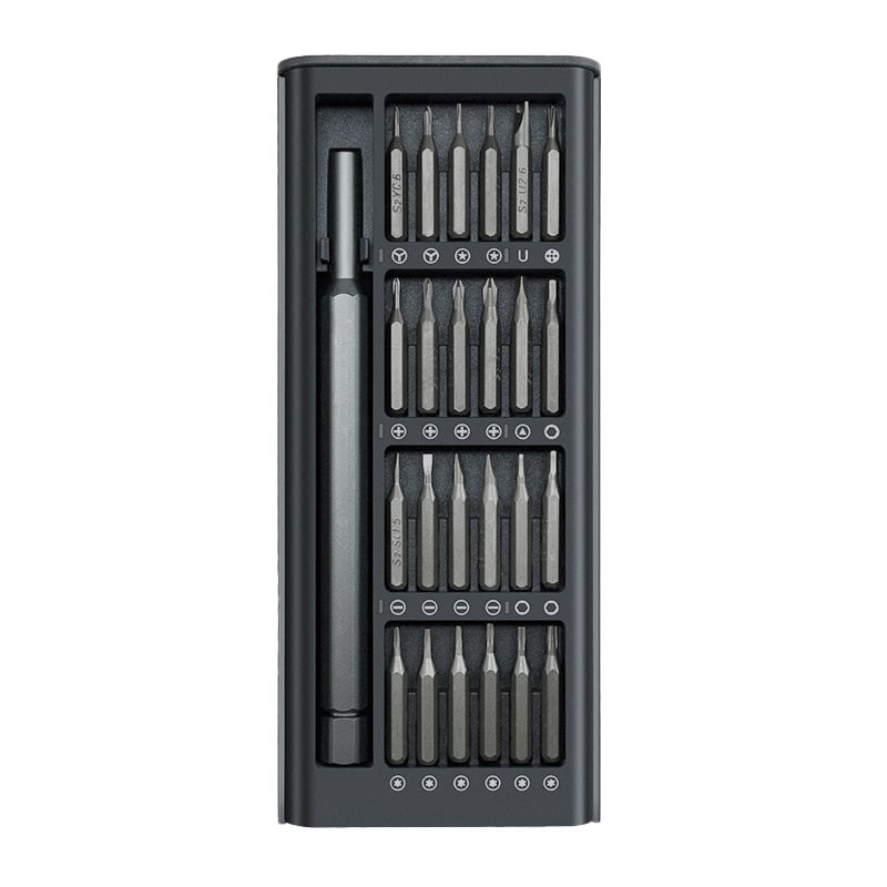 24/63-in-1 precizinis atsuktuvo rinkinys mobiliųjų telefonų remontui, magnetinis, S2 lydinio įrankių plienas, svoris 0.36