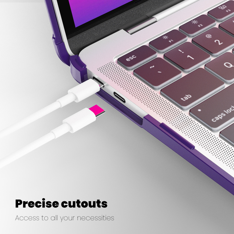 MacBook Pro/Air apsauginis korpusas su skaidriu matiniu paviršiumi ir šilumos sklaidymo stovu