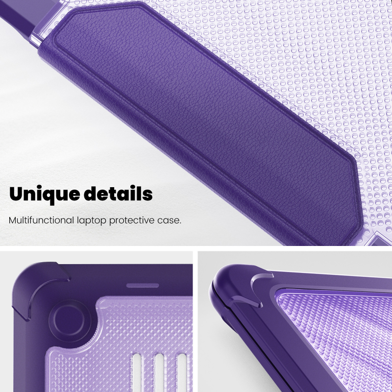 MacBook Pro/Air apsauginis korpusas su skaidriu matiniu paviršiumi ir šilumos sklaidymo stovu