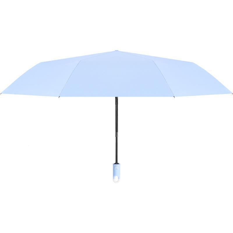 Trīsdaļīgs saliekamais saules lietussargs ar aizslēgu un pusautomātisku atvēršanu, 8 ribas no šķiedras, 190T audums, UV aizsardzība UPF>50