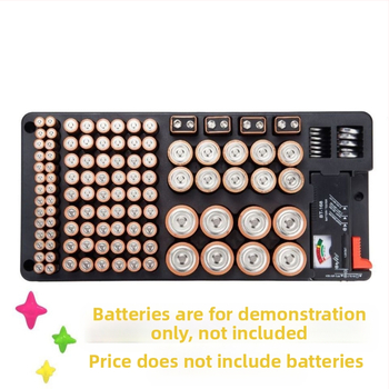 Кутия за съхранение на батерии с капак, 116 отделения, за батерийни клетки No.1, No.2, No.5, No.7 и 9V