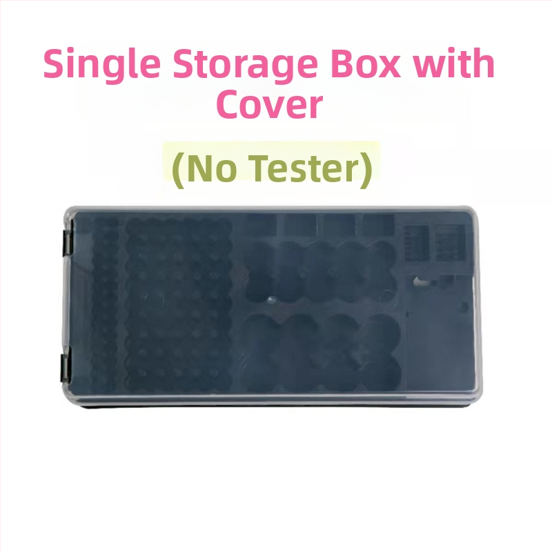 Кутия за съхранение на батерии с капак, 116 отделения, за батерийни клетки No.1, No.2, No.5, No.7 и 9V