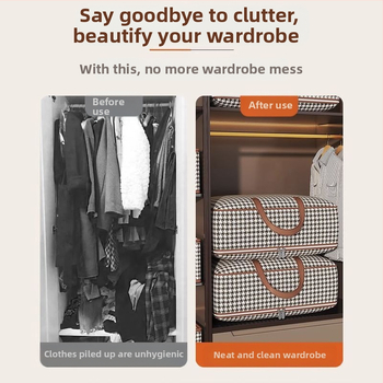 Τσάντα αποθήκευσης παπλωμάτων και ρούχων, τύπου τσάντας χειρός, μη υφαντό ύφασμα, πολυλειτουργική, κατάλληλη για μετακόμιση, αποθήκευση σε ταξίδια και υπνοδωμάτιο, μοντέλο 103