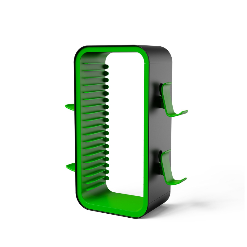 Στήριγμα δίσκων Xbox και PS5, πλαίσιο αποθήκευσης από μπαμπού, μοντέλο KP06, συμπαγές ράφι δίσκων, βάρος 1059 g