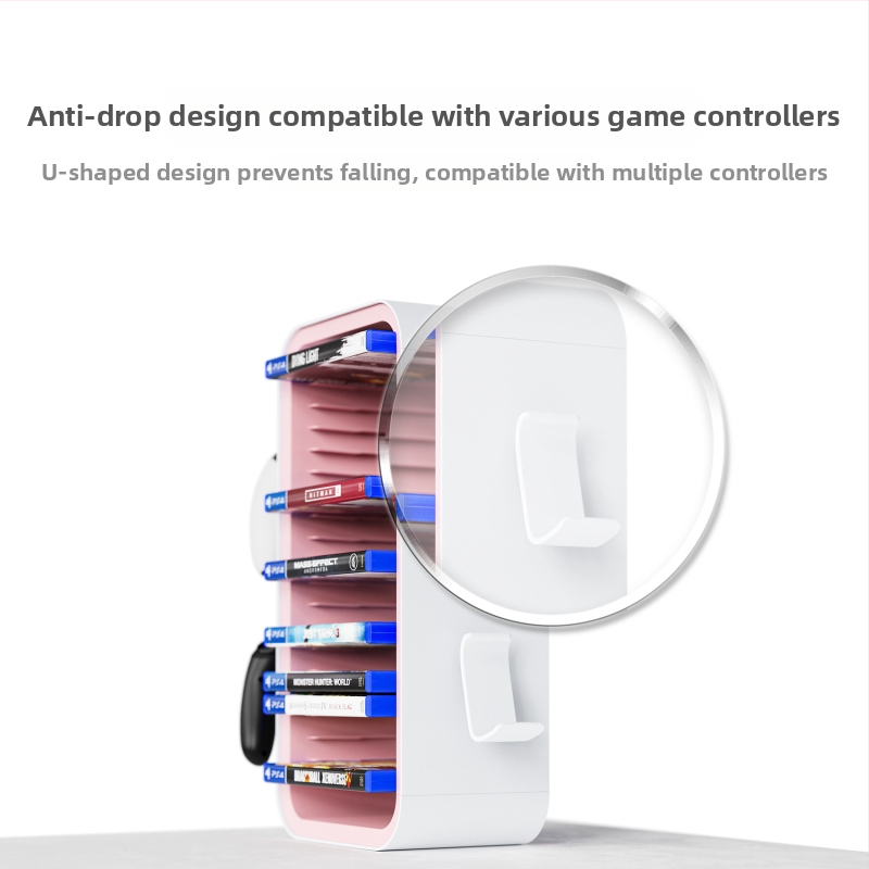 Στήριγμα δίσκων Xbox και PS5, πλαίσιο αποθήκευσης από μπαμπού, μοντέλο KP06, συμπαγές ράφι δίσκων, βάρος 1059 g