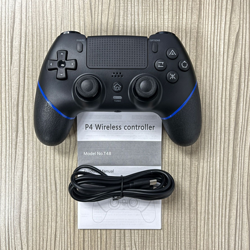 Геймпад за конзола P4 — безжично Bluetooth управление, макро програмиране, гироскоп с шест оси, вибрация, USB-C интерфейс.