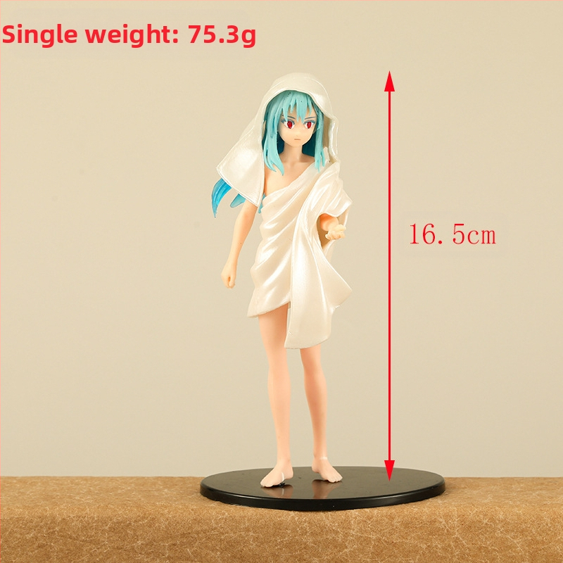 Пет PVC слайм фигури, модели, с аниме изображения, опаковани в торбичка, без сглобяване, подходящи за възраст 7–14 години