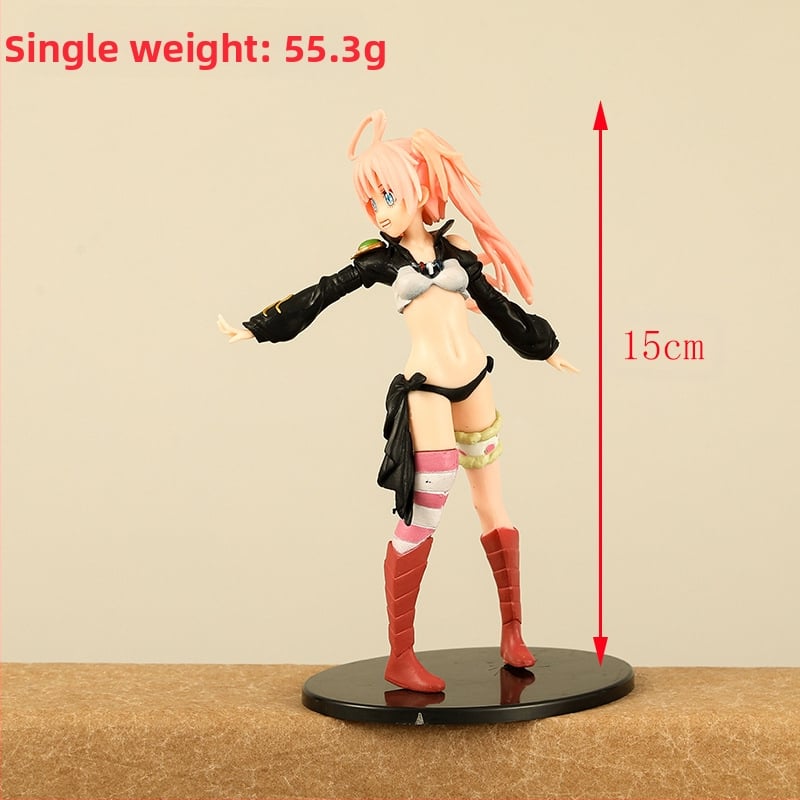 Пет PVC слайм фигури, модели, с аниме изображения, опаковани в торбичка, без сглобяване, подходящи за възраст 7–14 години