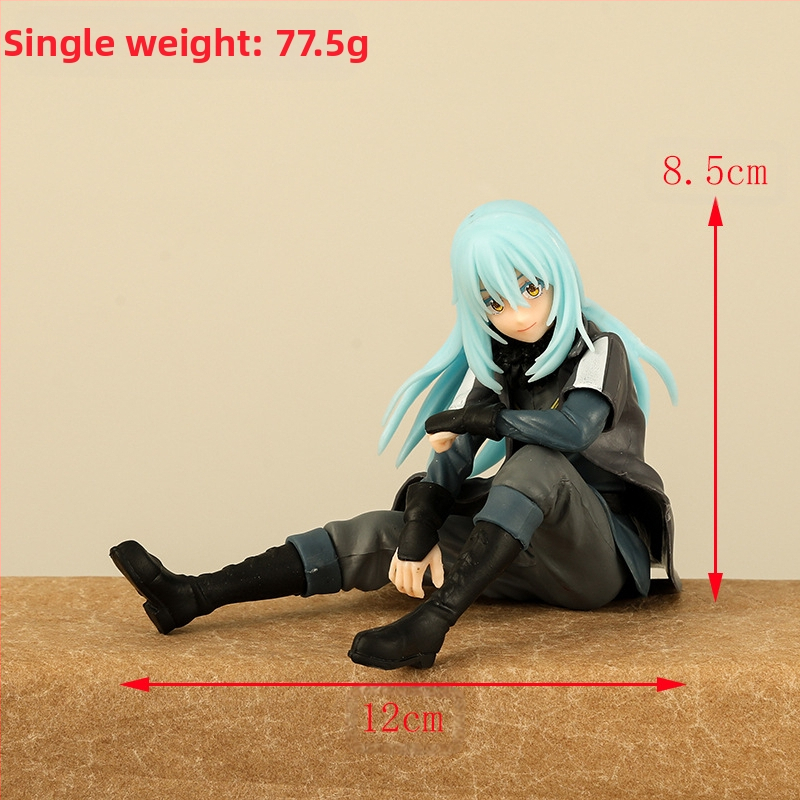 Пет PVC слайм фигури, модели, с аниме изображения, опаковани в торбичка, без сглобяване, подходящи за възраст 7–14 години