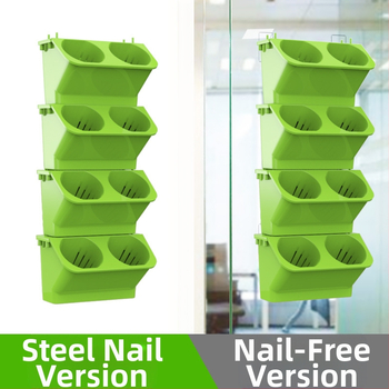 Τετράδα γλαστρών τοίχου από ρητίνη με αυτοποτισμό, κάθετης πρασινάδας, διάμετρο βάσης 78 mm