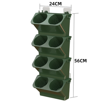 Τετράδα γλαστρών τοίχου από ρητίνη με αυτοποτισμό, κάθετης πρασινάδας, διάμετρο βάσης 78 mm