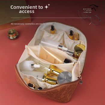 Τσαντάκι μακιγιάζ από PU δέρμα, με μεγάλη χωρητικότητα, αδιάβροχο, πολυλειτουργικό σακίδιο