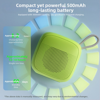Ασύρματο Bluetooth ηχείο εξωτερικού χώρου, φορητό Macaron, με φωνητικές προτροπές, 5W, Bluetooth 5.3, ενσωματωμένη μπαταρία 300–500 mAh, 100 Hz–20 kHz, εμβέλεια 10 m