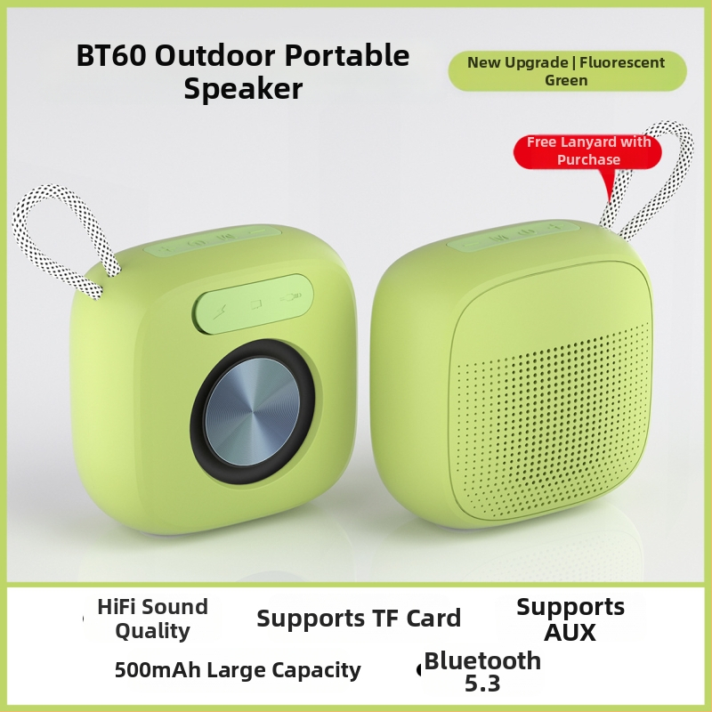 Ασύρματο Bluetooth ηχείο εξωτερικού χώρου, φορητό Macaron, με φωνητικές προτροπές, 5W, Bluetooth 5.3, ενσωματωμένη μπαταρία 300–500 mAh, 100 Hz–20 kHz, εμβέλεια 10 m