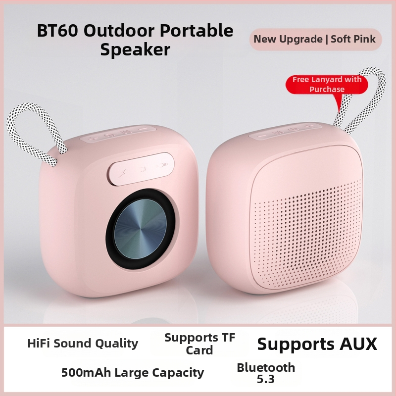 Ασύρματο Bluetooth ηχείο εξωτερικού χώρου, φορητό Macaron, με φωνητικές προτροπές, 5W, Bluetooth 5.3, ενσωματωμένη μπαταρία 300–500 mAh, 100 Hz–20 kHz, εμβέλεια 10 m