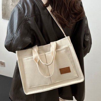 Чантичка през рамо, канвас, голям капацитет, с една презрамка, магнитно закопчаване, нейлонова подплата