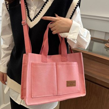 Чантичка през рамо, канвас, голям капацитет, с една презрамка, магнитно закопчаване, нейлонова подплата