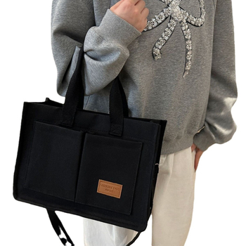 Чантичка през рамо, канвас, голям капацитет, с една презрамка, магнитно закопчаване, нейлонова подплата