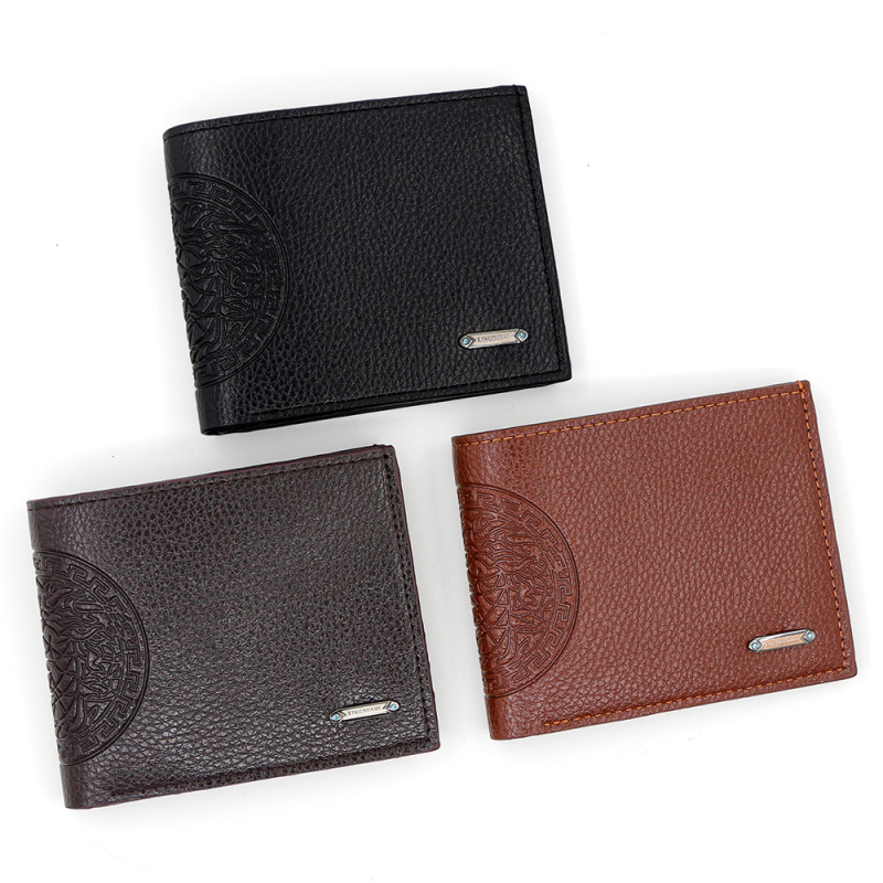 Vyrų PVC piniginė, dviejų dalių dizainas, miesto paprastumo stilius, poliesterio pamušalas, kortelių laikymas