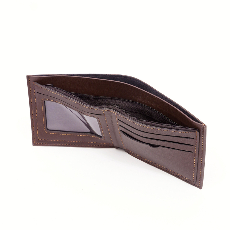 Vyrų PVC piniginė, dviejų dalių dizainas, miesto paprastumo stilius, poliesterio pamušalas, kortelių laikymas