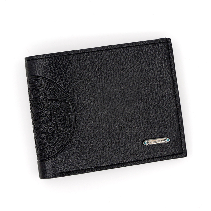 Vyrų PVC piniginė, dviejų dalių dizainas, miesto paprastumo stilius, poliesterio pamušalas, kortelių laikymas