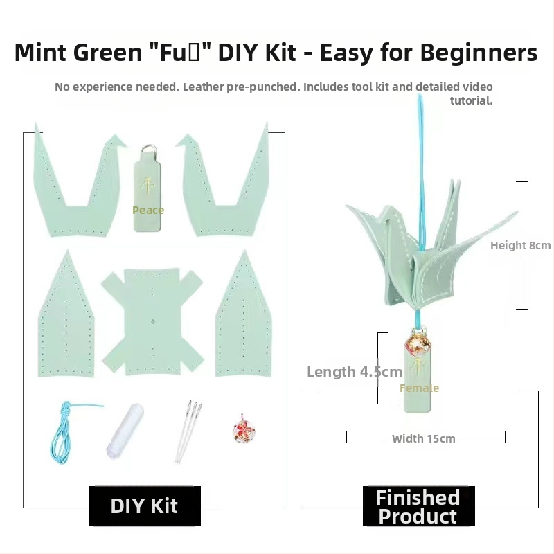 DIY set kožne viseće dekoracije za auto – crtani stil, aroma, unutarnja dekoracija